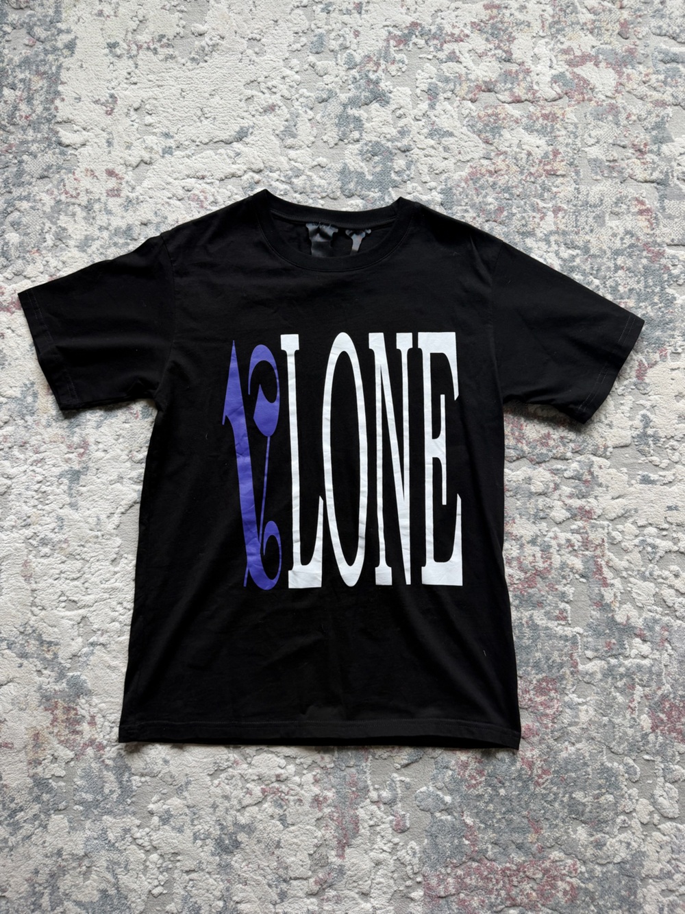 VLONE Black T-Shirt with White and Purple Logo